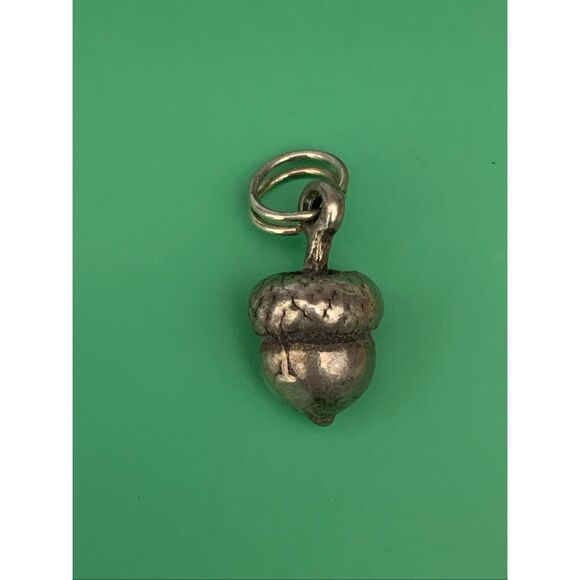 Acorn Sterling Silver Jewelry Charm. #fall #squirrel - Picture 1 of 4